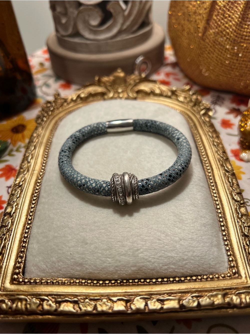 Brighton Blue Woodstock Bracelet with Slider Bead